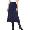 Woman Within Plus Size Ponte Knit A-Line Skirt(Navy)