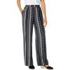 Woman Within Plus Size Pull-On Elastic Waist Soft Pants(Black Batik Stripe)