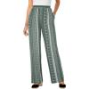 Woman Within Plus Size Pull-On Elastic Waist Soft Pants(Pine Batik Stripe)