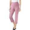 Woman Within Plus Size Pull-On Elastic-Waist Stretch Denim Capri Jeans(Dusty Pink)