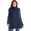 Woman Within Plus Size Pullover Shaker Swing(Navy)