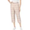 Woman Within Plus Size Seersucker Pull-On Elastic-Waist Capri Pants(New Khaki Plaid)