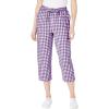 Woman Within Plus Size Seersucker Pull-On Elastic-Waist Capri Pants(Purple Orchid Gingham)