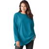 Woman Within Plus Size Sherpa Sweatshirt(Deep Teal)
