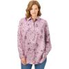 Woman Within Plus Size Soft Faux Suede Shirt(Dusty Pink Pretty Floral)