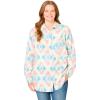 Woman Within Plus Size Soft Faux Suede Shirt(Ivory Aztec)