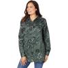 Woman Within Plus Size Soft Faux Suede Shirt(Pine Sketched Folk)