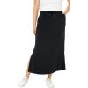 Woman Within Plus Size Sport Knit Side-Slit Skirt(Black)