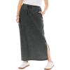 Woman Within Plus Size Sport Knit Side-Slit Skirt(Heather Charcoal)