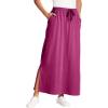 Woman Within Plus Size Sport Knit Side-Slit Skirt(Raspberry)