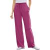 Woman Within Plus Size Sport Knit Straight-Leg Pull-On Pants(Raspberry)