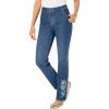 Woman Within Plus Size Straight-Leg Stretch Denim Five-Pocket Jeans(Stonewash Floral)