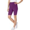 Woman Within Plus Size Stretch Cotton Bike Short(Plum Purple)