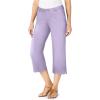 Woman Within Plus Size Stretch Denim Five-Pocket Capri Jeans(Pale Lilac)