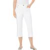 Woman Within Plus Size Stretch Denim Five-Pocket Capri Jeans(White)
