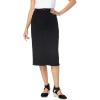 Woman Within Plus Size Stretch Denim Five-Pocket Jeans Skirt(Black Denim)