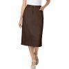 Woman Within Plus Size Stretch Denim Five-Pocket Jeans Skirt(Chocolate)