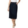 Woman Within Plus Size Stretch Denim Five-Pocket Jeans Skirt(Indigo)