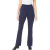 Woman Within Plus Size Stretch Ponte Knit Pull-On Bootcut Pants(Pocket Navy)