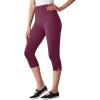 Woman Within Plus Size Stretch-Cotton Knit Pull-On Capri Leggings(Deep Claret)