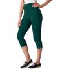 Woman Within Plus Size Stretch-Cotton Knit Pull-On Capri Leggings(Emerald Green)