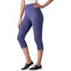 Woman Within Plus Size Stretch-Cotton Knit Pull-On Capri Leggings(Heather Navy)