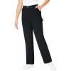 Woman Within Plus Size Tall Back-Elastic All-Cotton Denim Carpenter Jeans(Black)
