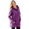 Woman Within Plus Size V-Neck Hoodie Sweatshirt(Plum Purple)