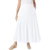Woman Within Plus Size Wide Elastic Waist Skirt(White)