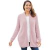 Woman Within Plus Size Zip Front Shaker Cardigan(Pink)