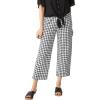 ellos Plus Size Gingham Crop Pants(Black White Gingham)