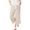 ellos Plus Size Gingham Crop Pants(Brown Sugar Ivory Gingham)