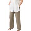 ellos Plus Size Linen-Blend Drawstring Pants(Bark)