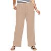 ellos Plus Size Linen-Blend Drawstring Pants(New Khaki)