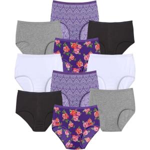 Comfort Choice Plus Size Full Coverage Cotton Brief 10-Pack(Chevron Floral Pack)