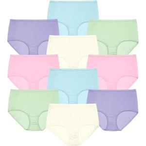 Comfort Choice Plus Size Full Coverage Cotton Brief 10-Pack(Pastel Pack)