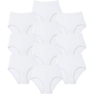 Comfort Choice Plus Size Full Coverage Cotton Brief 10-Pack(White Pack)