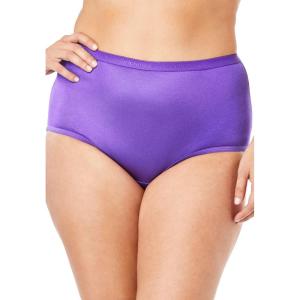 Comfort Choice Plus Size Full Coverage Nylon Brief 10-Pack(Bright Pack)