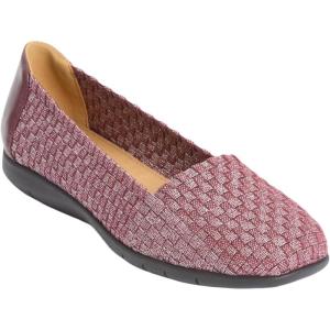Comfortview Women’s The Bethany Slip On Flat (Wide Widths Available)(Burgundy Metallic)