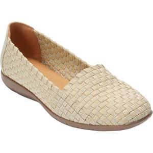 Comfortview Women’s The Bethany Slip On Flat (Wide Widths Available)(Khaki Metallic)