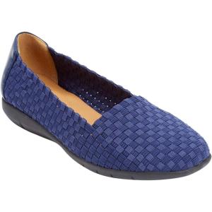 Comfortview Women’s The Bethany Slip On Flat (Wide Widths Available)(Navy Solid)