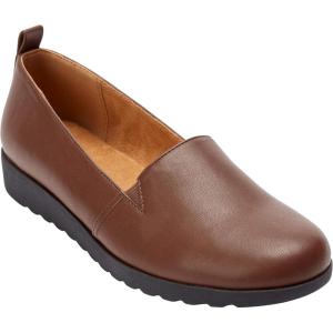 Comfortview Women’s Wide Width The June Flat(Cognac)
