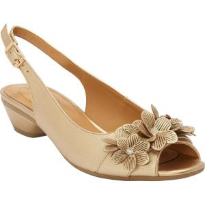 Comfortview Women’s Wide Width The Rider Slingback(Gold)