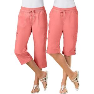 Woman Within Convertible Length Cargo Capri/Bermuda(Sweet Coral)