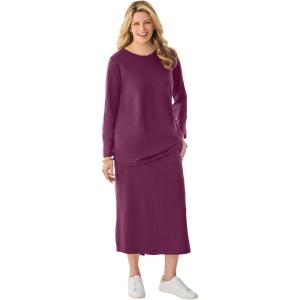 Woman Within Plus Size 2-Piece Skirt Set(Deep Claret)