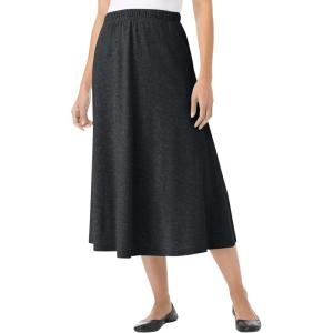 Woman Within Plus Size 7-Day Knit A-Line Skirt(Heather Charcoal)