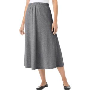 Woman Within Plus Size 7-Day Knit A-Line Skirt(Medium Heather Grey)
