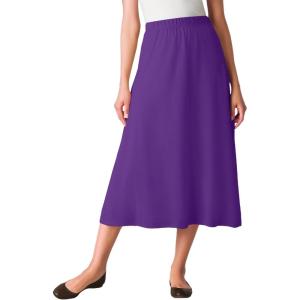 Woman Within Plus Size 7-Day Knit A-Line Skirt(Radiant Purple)