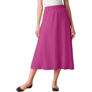Woman Within Plus Size 7-Day Knit A-Line Skirt(Raspberry)