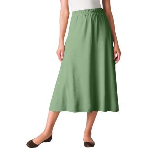 Woman Within Plus Size 7-Day Knit A-Line Skirt(Sage)